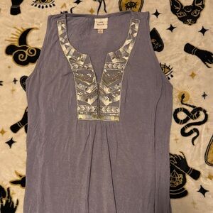Knox Rose Lavender Tank Top with Silver Accents